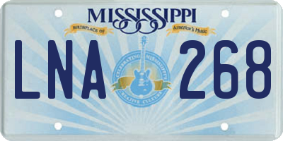 MS license plate LNA268