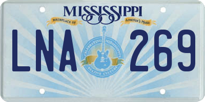 MS license plate LNA269