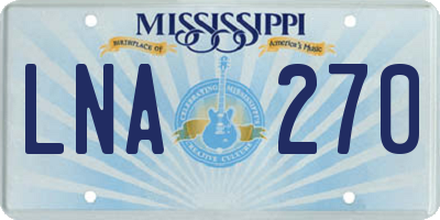 MS license plate LNA270