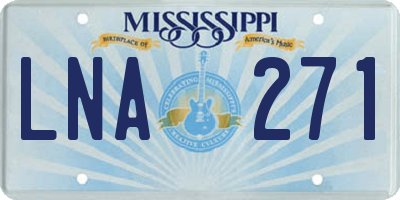 MS license plate LNA271