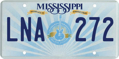 MS license plate LNA272