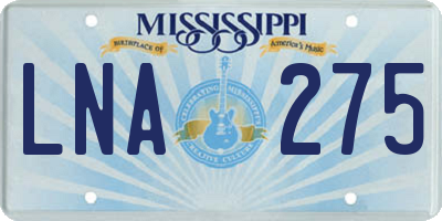 MS license plate LNA275