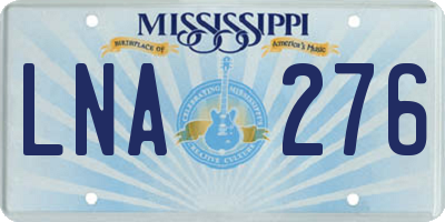 MS license plate LNA276