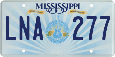 MS license plate LNA277