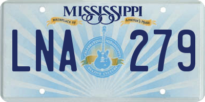 MS license plate LNA279