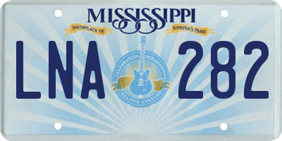 MS license plate LNA282