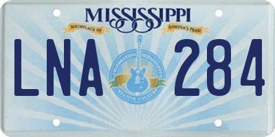MS license plate LNA284
