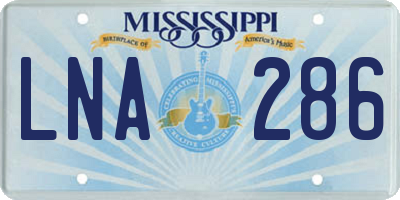 MS license plate LNA286