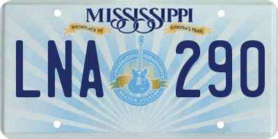 MS license plate LNA290