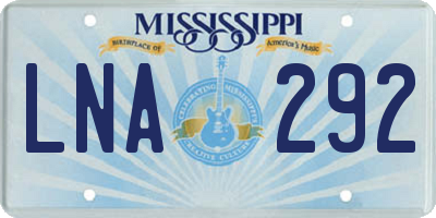 MS license plate LNA292