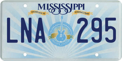 MS license plate LNA295
