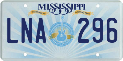 MS license plate LNA296