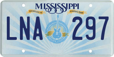 MS license plate LNA297