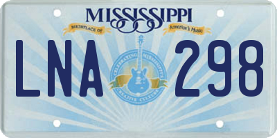 MS license plate LNA298