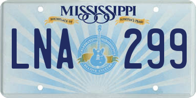 MS license plate LNA299