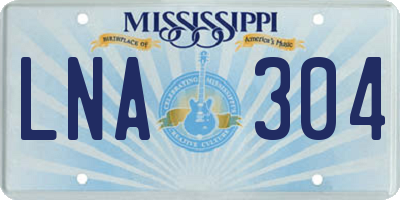 MS license plate LNA304