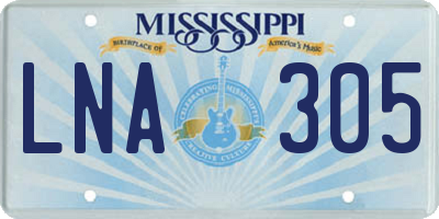 MS license plate LNA305