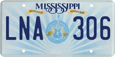 MS license plate LNA306