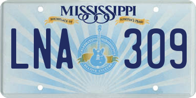 MS license plate LNA309