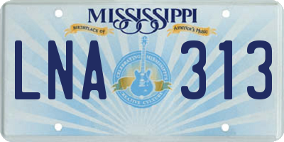 MS license plate LNA313