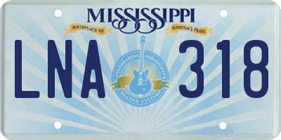 MS license plate LNA318