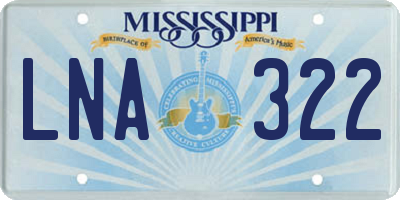 MS license plate LNA322