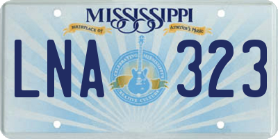 MS license plate LNA323