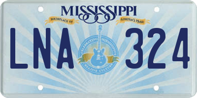 MS license plate LNA324
