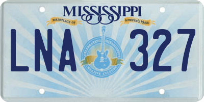 MS license plate LNA327