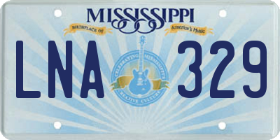 MS license plate LNA329