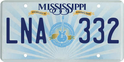 MS license plate LNA332