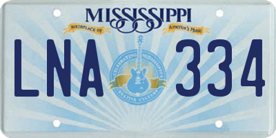 MS license plate LNA334