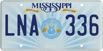 MS license plate LNA336