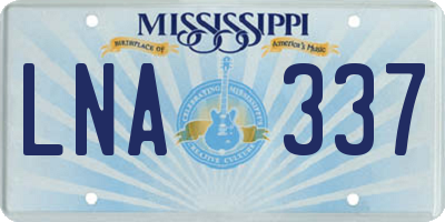 MS license plate LNA337