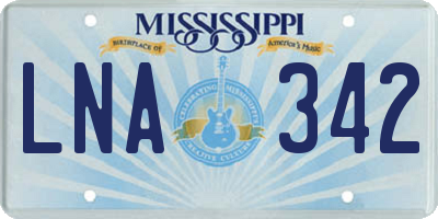 MS license plate LNA342
