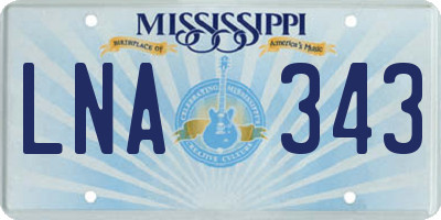 MS license plate LNA343