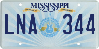 MS license plate LNA344