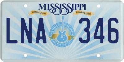 MS license plate LNA346
