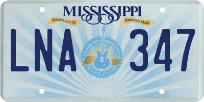MS license plate LNA347