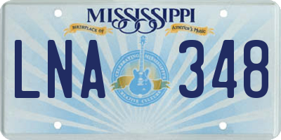 MS license plate LNA348