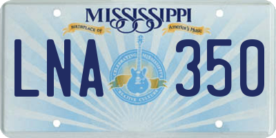 MS license plate LNA350