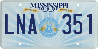 MS license plate LNA351