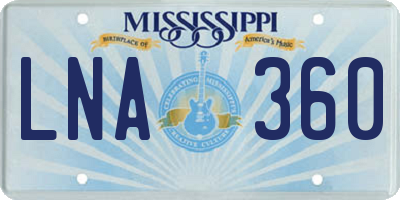 MS license plate LNA360