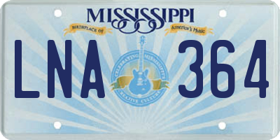 MS license plate LNA364
