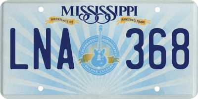 MS license plate LNA368