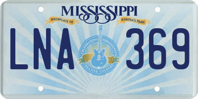 MS license plate LNA369