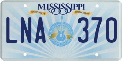 MS license plate LNA370
