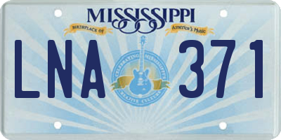 MS license plate LNA371