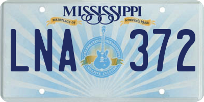 MS license plate LNA372