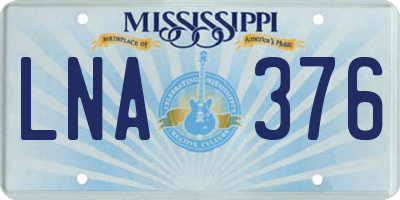 MS license plate LNA376